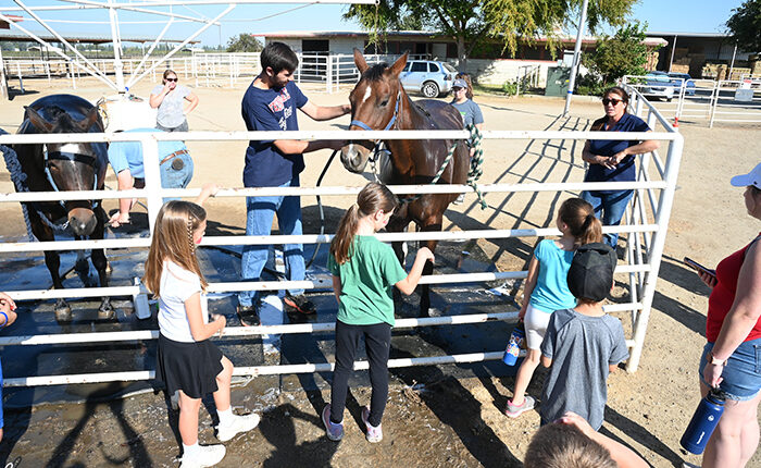 Students with horse