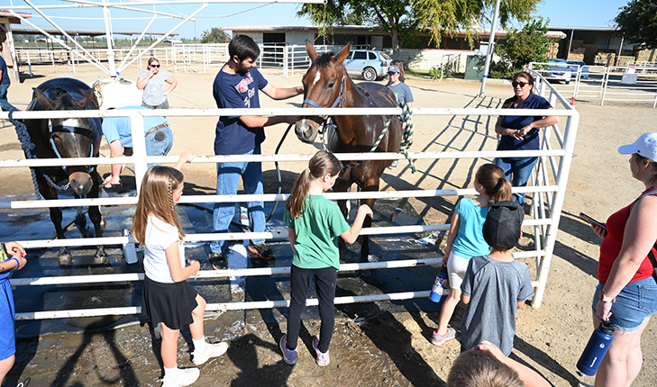 Students with horse