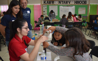 Students doing experiments