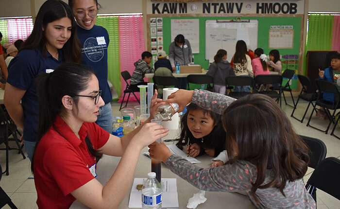 Students doing experiments