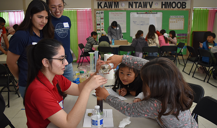 Students doing experiments