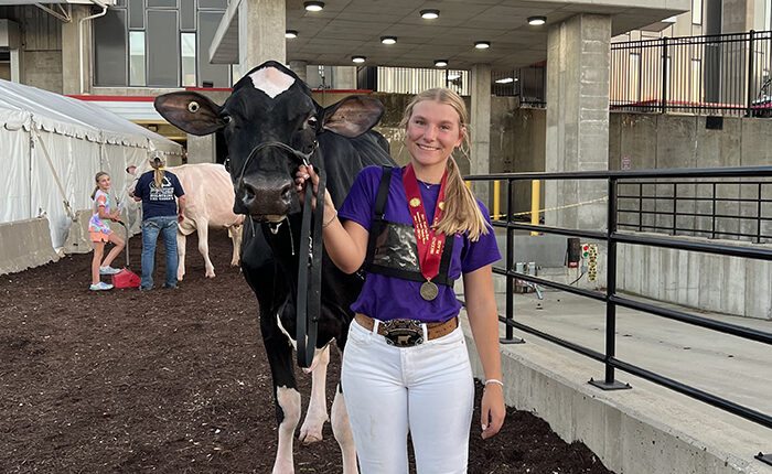 Anna Graham with cow